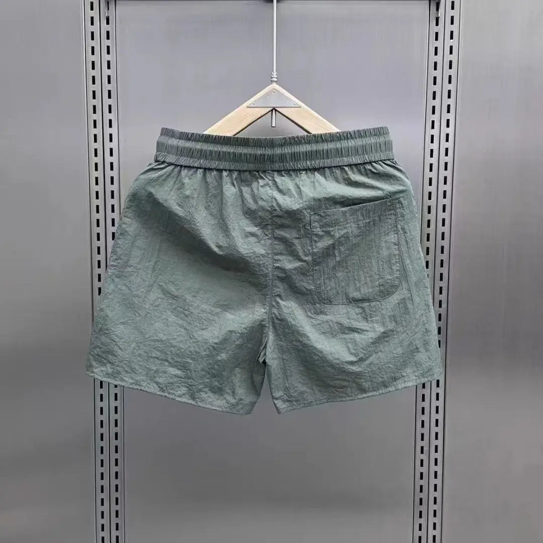 Men's Clothing Summer New Sports Shorts Lightweight Quick-Dry Loose-Fit Solid Color Beachwear Fashion Casual Shorts