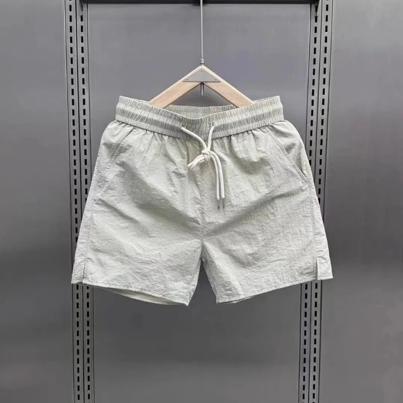 Men's Clothing Summer New Sports Shorts Lightweight Quick-Dry Loose-Fit Solid Color Beachwear Fashion Casual Shorts