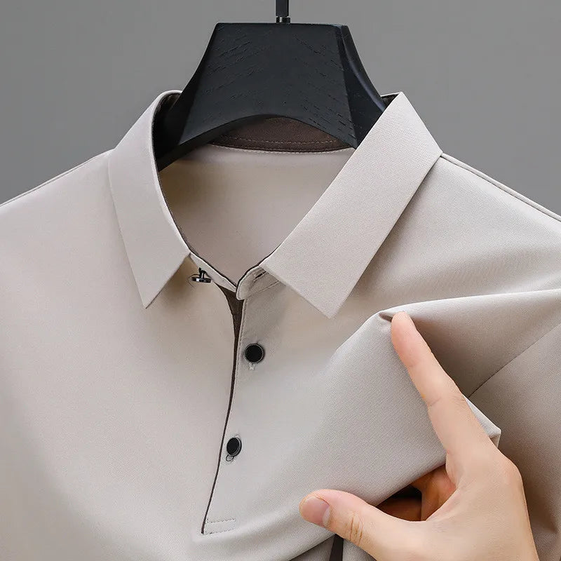 Men’s Summer Short-Sleeve Polo Shirt – Loose Fit Korean Style