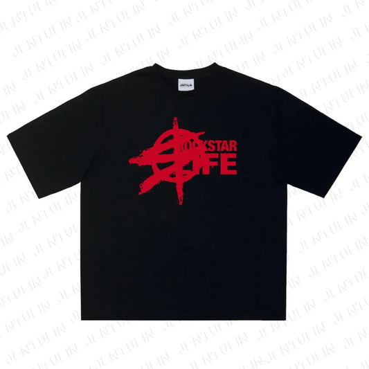 Men’s Oversized Harajuku Graphic Tee – Hip Hop, Punk, Y2K Streetwear