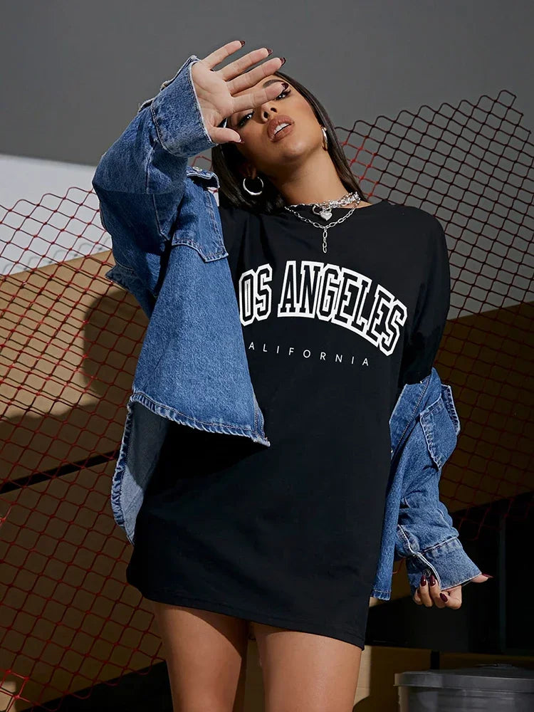 Oversized Los Angeles Graphic Tee – Unisex Streetwear Y2K Style