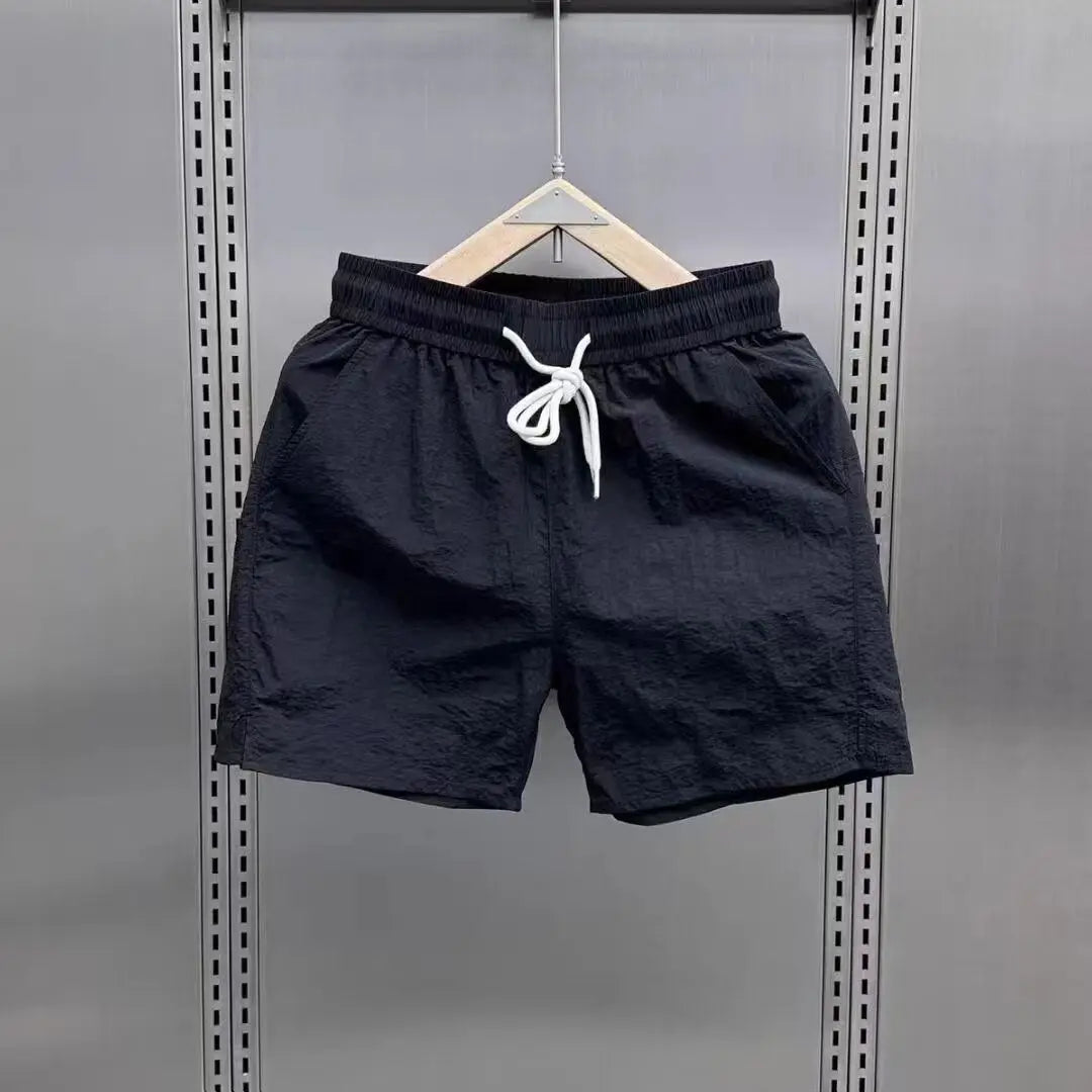Men's Clothing Summer New Sports Shorts Lightweight Quick-Dry Loose-Fit Solid Color Beachwear Fashion Casual Shorts