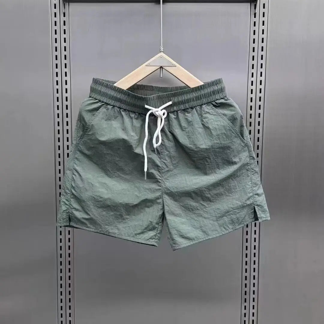 Men's Clothing Summer New Sports Shorts Lightweight Quick-Dry Loose-Fit Solid Color Beachwear Fashion Casual Shorts
