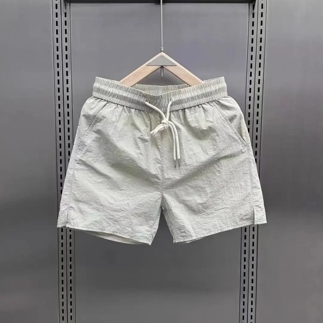 Men's Clothing Summer New Sports Shorts Lightweight Quick-Dry Loose-Fit Solid Color Beachwear Fashion Casual Shorts