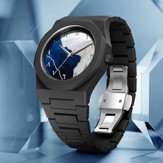 LUCKYFOXNew high-end watches men's trend graffiti art quartz watches