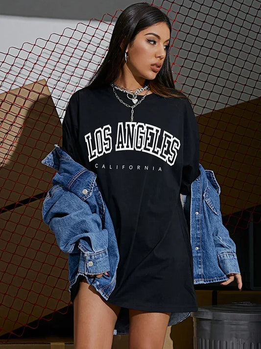 Oversized Los Angeles Graphic Tee – Unisex Streetwear Y2K Style